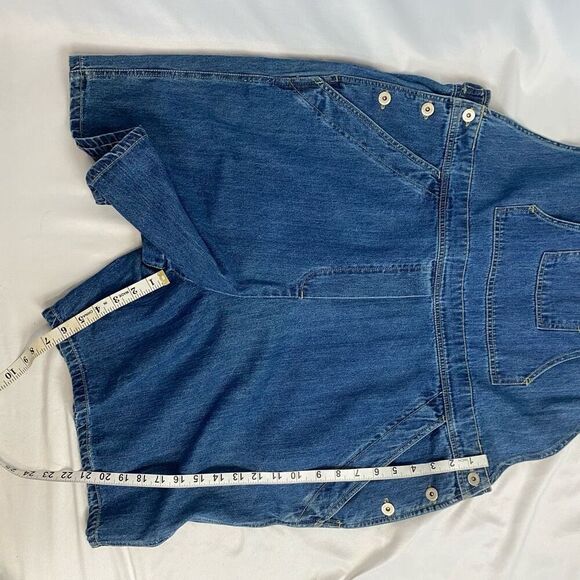 Vintage Overalls Shorts Faded Glory Blue Denim Women’s Size 20W Pocket Front Y2K - Picture 7 of 9